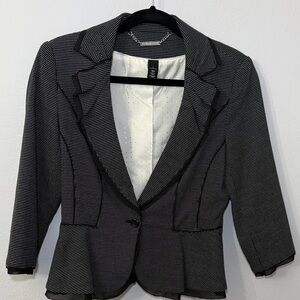 H&M Black and White Patterned Blazer